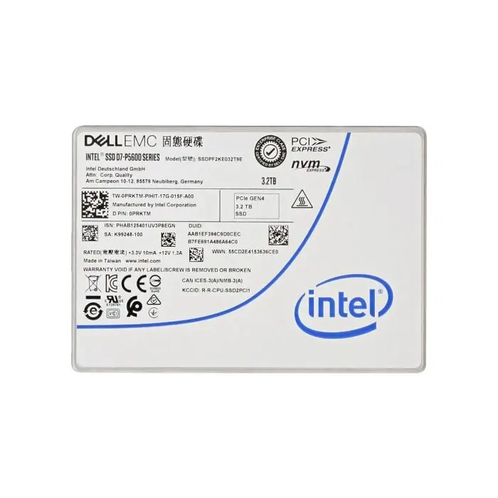 Dysk twardy Dell 3.2TB SSD PCIe NVMe 4.0 U.2 2.5" TLC MU AES-256 PRKTM