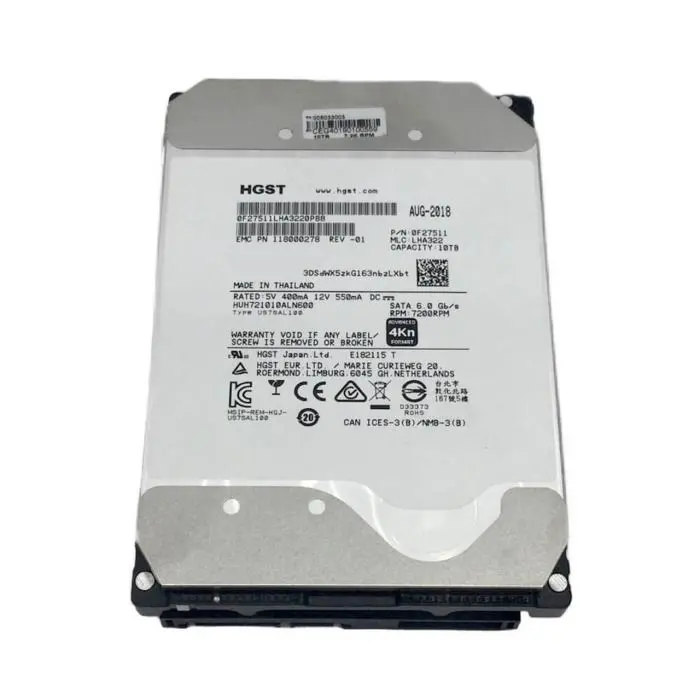 Dysk twardy EMC 10TB 7.2K HDD SATA 6G 3.5" 4KN 256MB 118000278