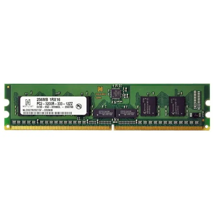 Pamięć RAM NetList 256MB 1Rx16 PC2-3200R DDR2 RDIMM 400MHz NLD327R23215F