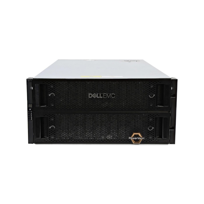 Dell PowerVault storage array ME4084 with 2x iSCSI (10GbE Base-T) controller, 6x 8TB HDD SAS, 2x 2200W AC PSU, rails
