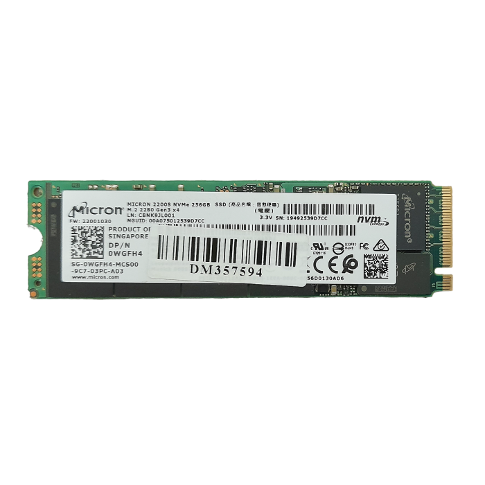 Dysk Micron 2200S 256GB NVMe PCIe SSD M.2 WGFH4