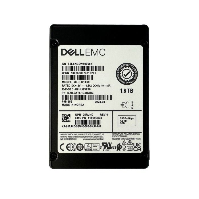 Dysk twardy Dell 1.6TB SSD SAS 24G 2.5" TLC MU 5RJND