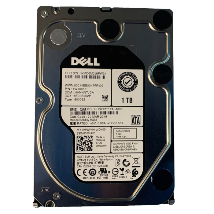 Dysk twardy Dell 1TB 7.2K HDD SATA 6G 3.5" HNWHH