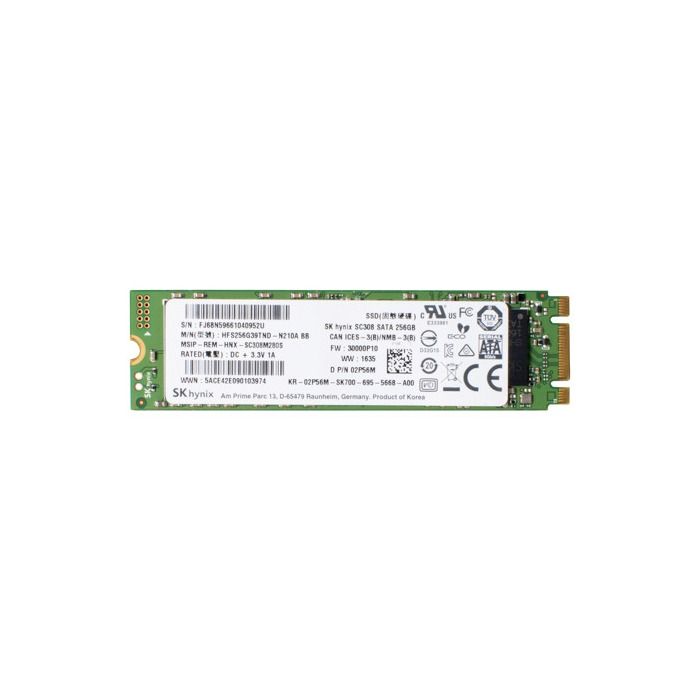Dysk twardy Dell 256GB SSD SATA 6G Format M2, szerokość 22mm, długość 80mm, klucz B&M MLC 2P56M