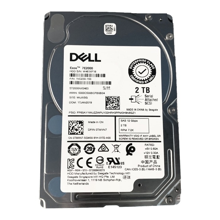 Dysk twardy Dell 2TB 7.2K HDD SAS 12G 2.5" 512e 128MB TMVN7