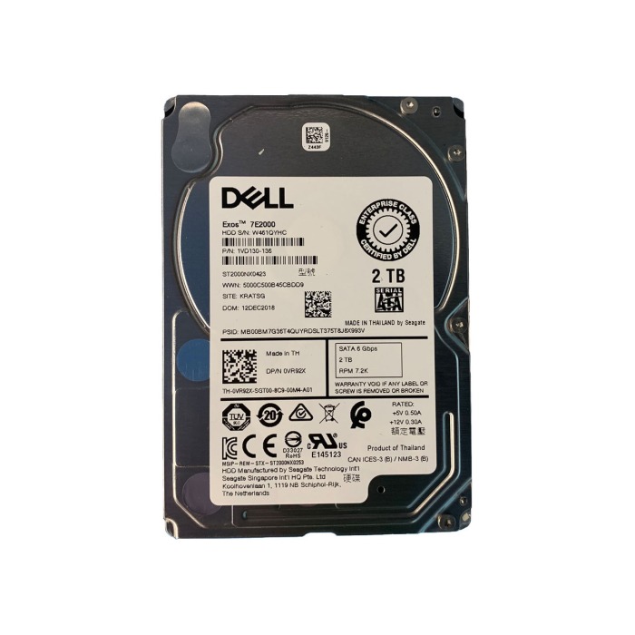 Dysk twardy Dell 2TB 7.2K HDD SATA 6G 2.5" 512n 128MB VR92X