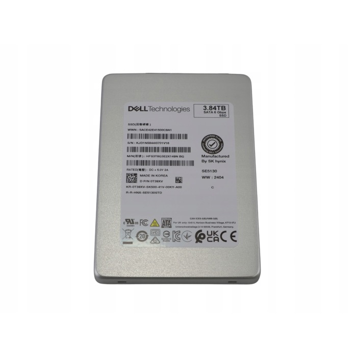 Dysk twardy Dell 3.84TB SSD SATA 6G 2.5" 3D TLC NAND RI T39XV
