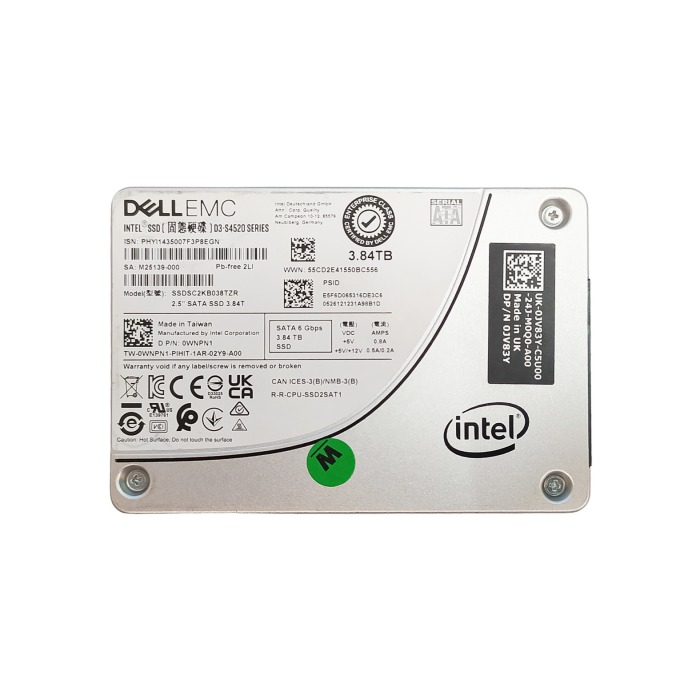 Dysk twardy Dell 3.84TB SSD SATA 6G 2.5" TLC RI AES-256 WNPN1