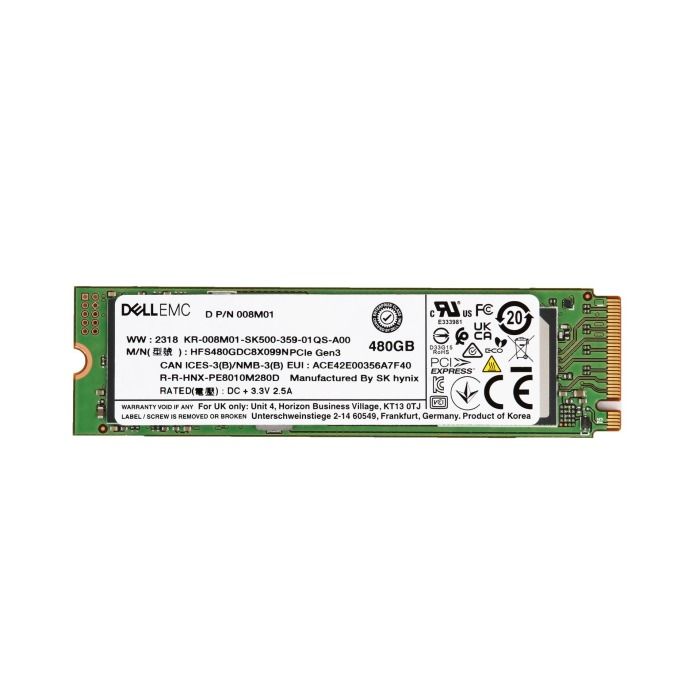 Dysk twardy Dell 480GB SSD NVMe PCIe 3.0x4 M.2 2280 RI 08M01