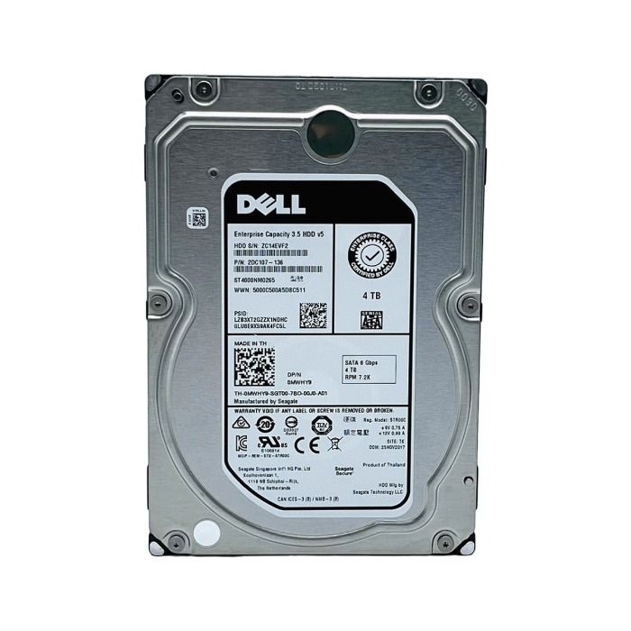 Dysk twardy Dell 4TB 7.2K SATA 6G 3.5" 512n 128MB MWHY9