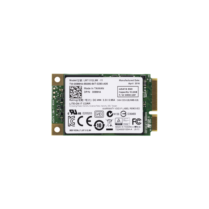 Dysk twardy Dell 512GB SSD mSATA 6G Mini PCI-E MLC 099H4