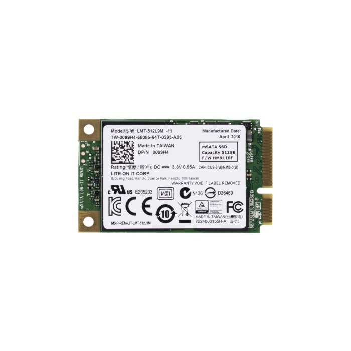 Dysk twardy Dell 512GB SSD mSATA 6G Mini PCI-E MLC 099H4