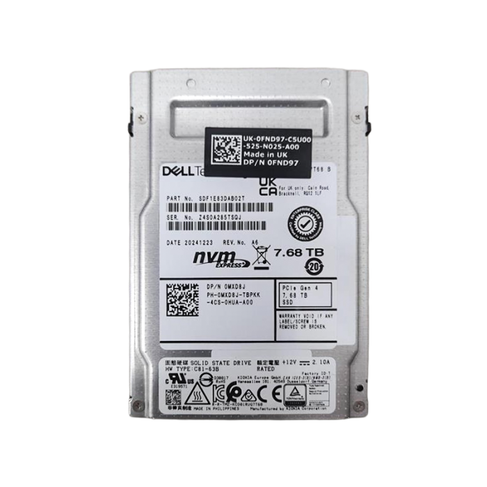 Dysk twardy Dell 7.68TB SSD NVMe PCIe 4.0 U.2 2.5" RI MXD8J