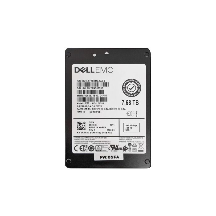Dysk twardy Dell 7.68TB SSD SAS 12G 2.5" TLC RI RRXD7