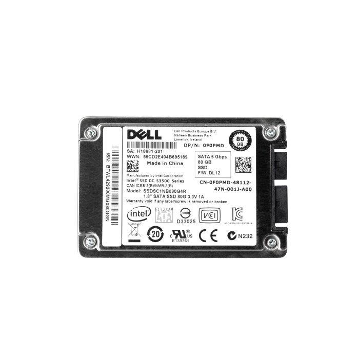 Dysk twardy Dell 80GB SSD SATA 6G 1.8" MLC F0PMD