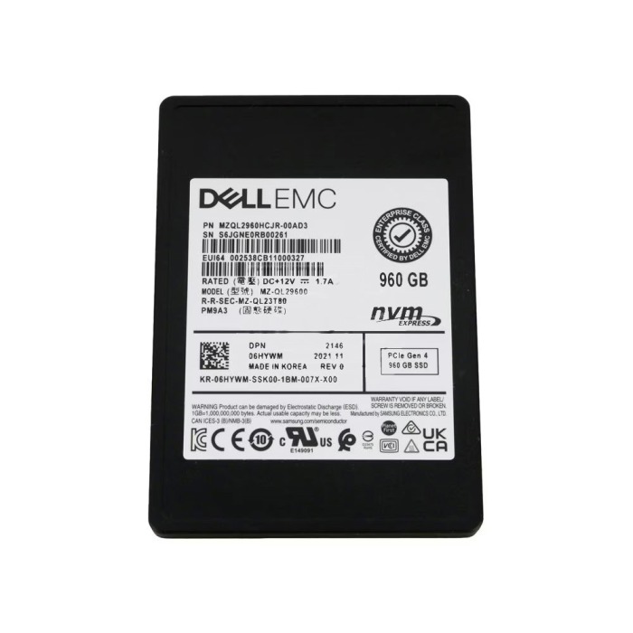 Dysk twardy Dell 960GB SSD NVMe PCIe 4.0 U.2 2.5" RI 6HYWM