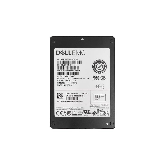 Dysk twardy Dell 960GB SSD SAS 12G 2.5" K74WN