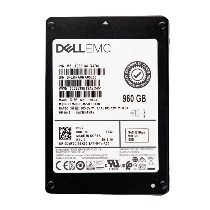 Dysk twardy Dell 960GB SSD SAS 12G 2.5" RI DMF2C