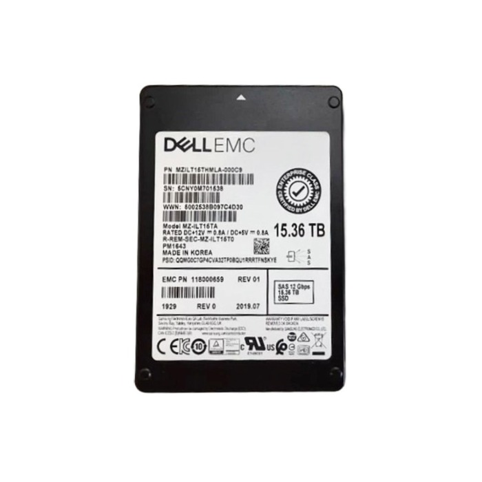 Dysk twardy EMC 15.36TB SSD SAS 12G 2.5" 3D V-NAND RI AES-256 512e 118000659