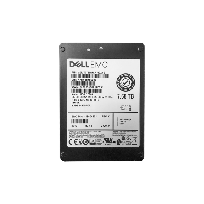 Dysk twardy EMC 7.68TB SSD SAS 12G 2.5" 118000634