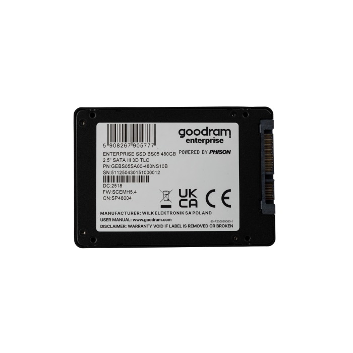 Dysk twardy GoodRAM 480GB SSD SATA 6G RI GEBS05SA00-480NS10B