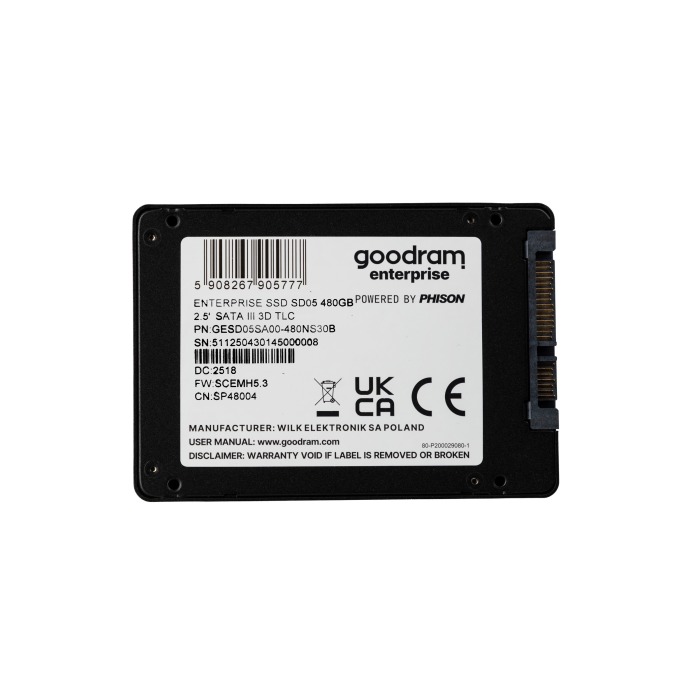 Dysk twardy Goodram Enterprise 480MB SSD SATA 6G 2.5" TLC RI GESD05SA00-480NS30B