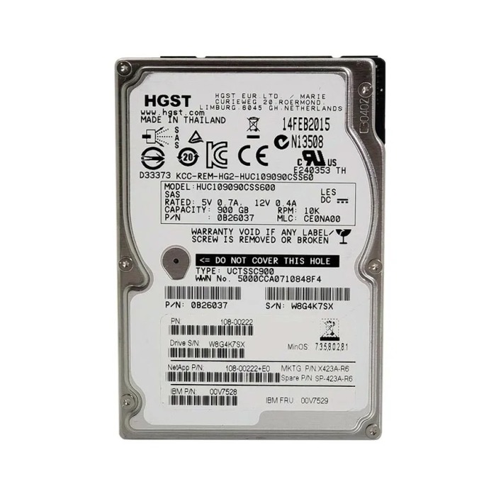 Dysk twardy HGST 900GB 10K HDD SAS 6G 2.5" 108-00222+A0