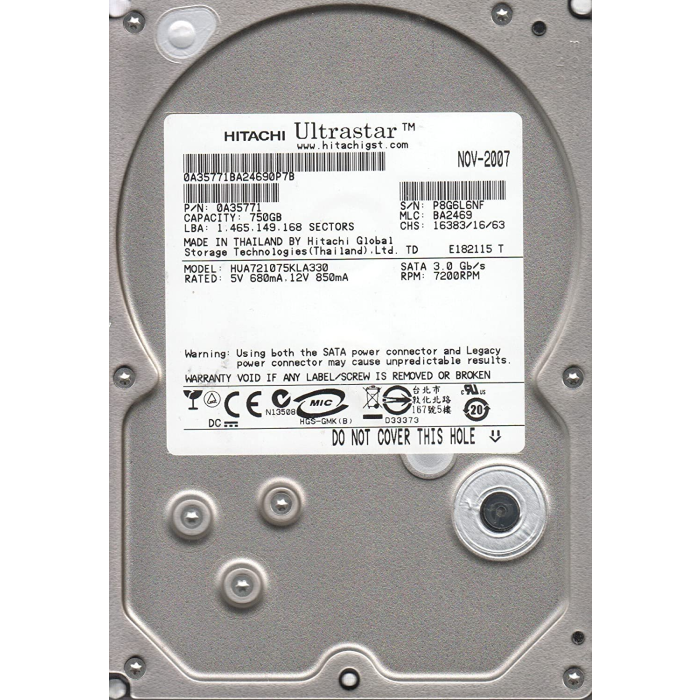 Dysk twardy Hitachi 750GB HDD SATA 3G 3.5" 0A35771