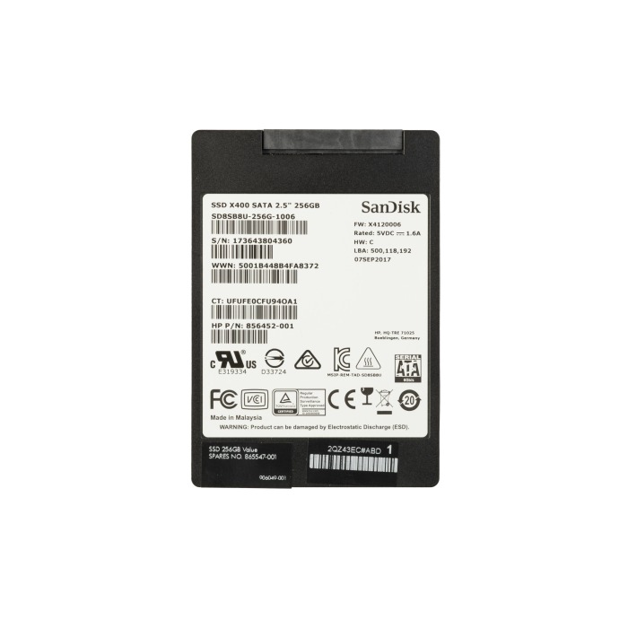 Dysk twardy HP 256GB SSD SATA 6G 2.5" TLC 856452-001