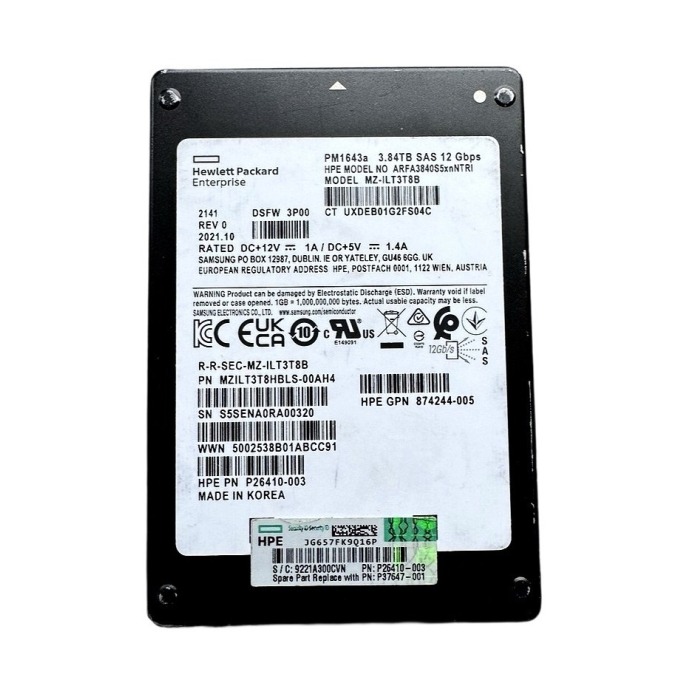 Dysk twardy HPE 3.84TB SSD SAS 12G 2.5" V-NAND RI P26410-003