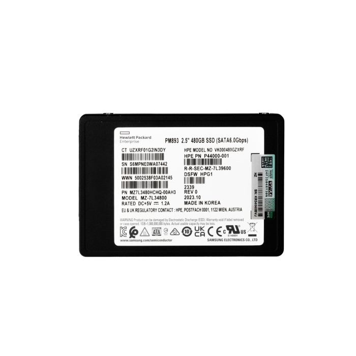 Dysk twardy HPE 480GB SSD SATA 6G 2.5" V-NAND TLC RI TCG 512e P44000-001