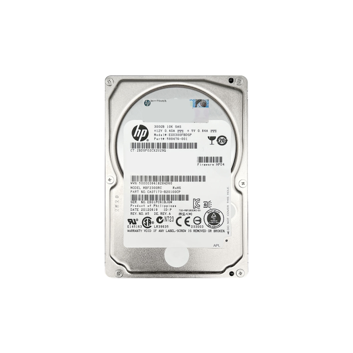 Dysk twardy HPE Toshiba 300GB 10K SAS 6G 2.5 512n 16MB 599476-001