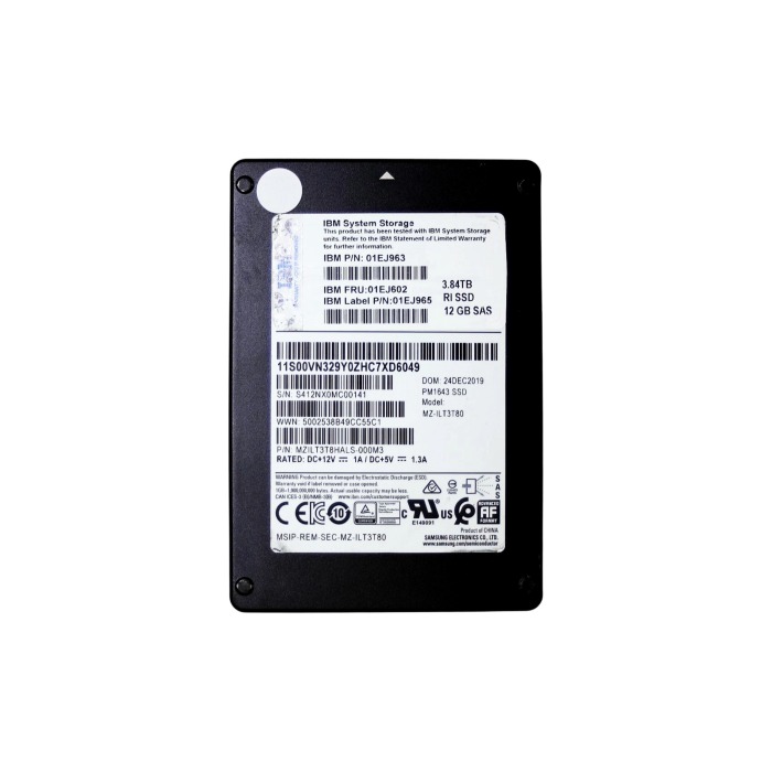 Dysk twardy IBM 3.84TB SSD SAS 12G 2.5" V-NAND TLC RI AES-256 512b 01EJ963