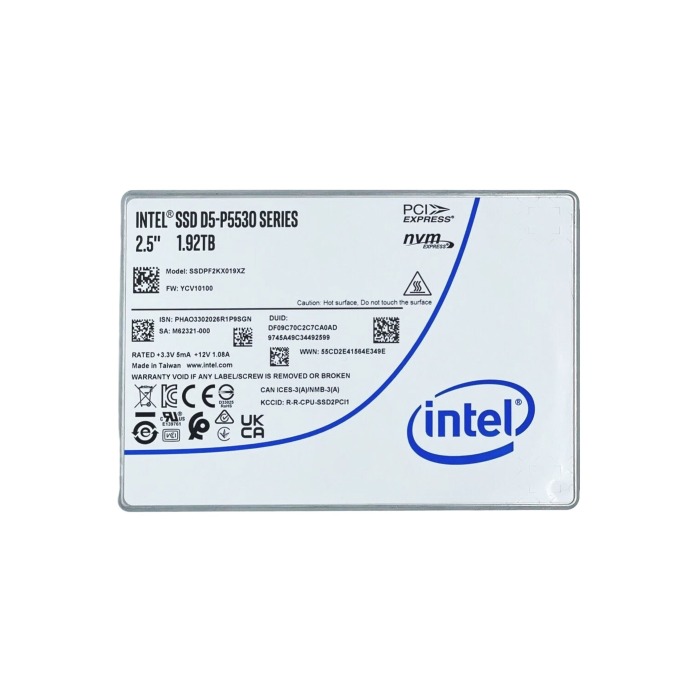 Dysk twardy Intel 1.92TB SSD NVMe PCIe 4.0x4 U.2 2.5" 3D TLC NAND RI 512 SSDPF2KX019XZN1