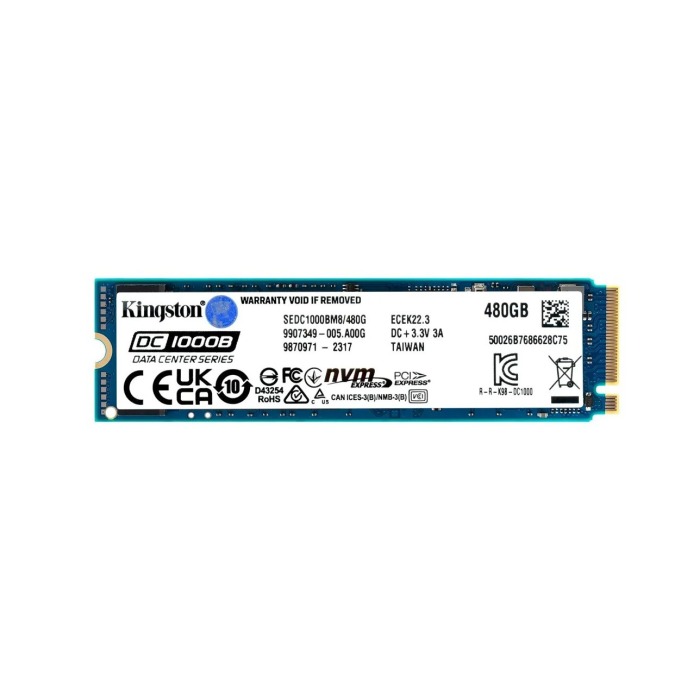 Dysk twardy Kingston 480GB SSD NVMe PCIe 3.0 M.2 2280 3D TLC NAND RI SEDC1000BM8/480G