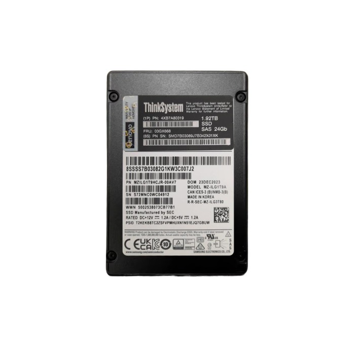 Dysk twardy Lenovo 1.92TB SSD SAS 24G 2.5" TLC RI P4XB7A80319