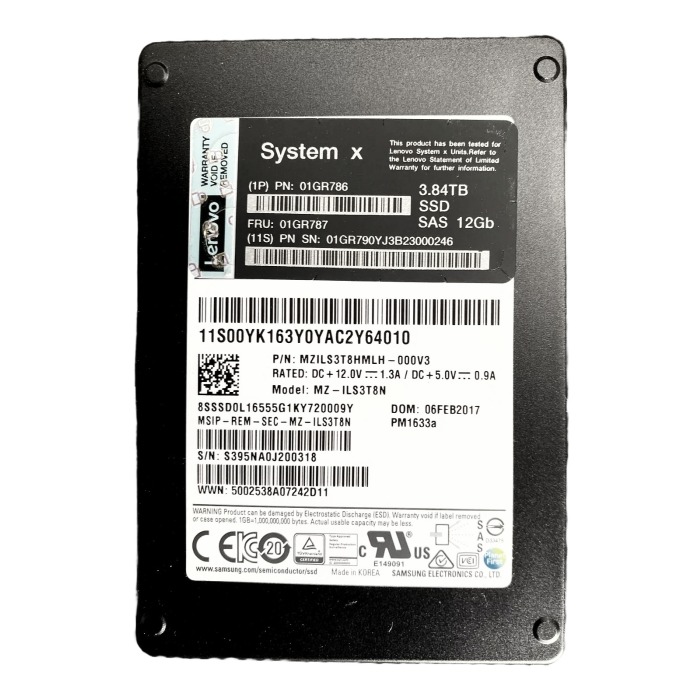 Dysk twardy Lenovo 3.84TB SSD SAS 12G 2.5" Samsung V-NAND TLC RI 01GR786