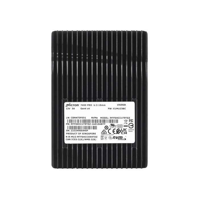 Dysk twardy Micron 7400 PRO 1.92TB NVMe PCIe 4.0 U.3 2.5" RI MTFDKCC1T9TDZ-1AZ1ZABYY