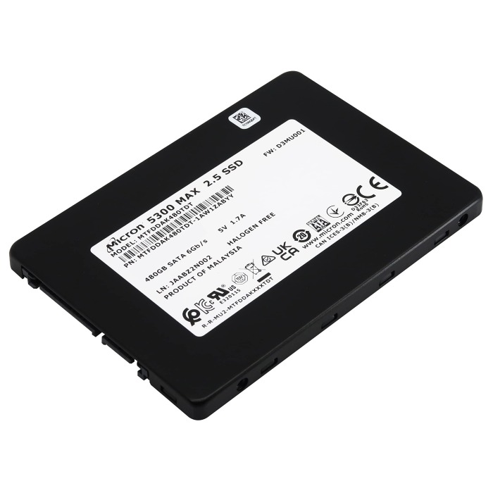 Dysk twardy Micron 480GB SSD SATA 6G 2.5" MU MTFDDAK480TDT-1AW1ZABYY
