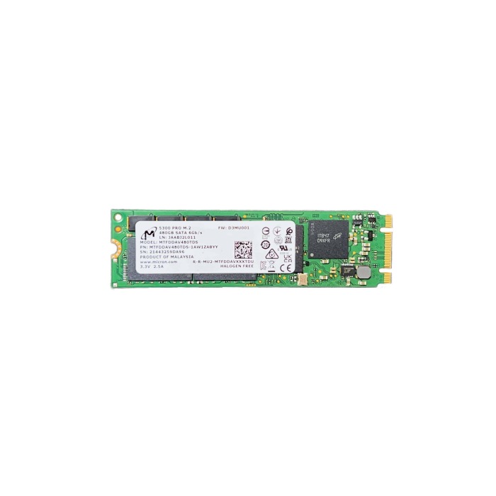 Dysk twardy Micron 480GB SSD SATA 6G M.2 2280 3D TLC NAND AES-256 512e MTFDDAV480TDS-1AW1ZABYY