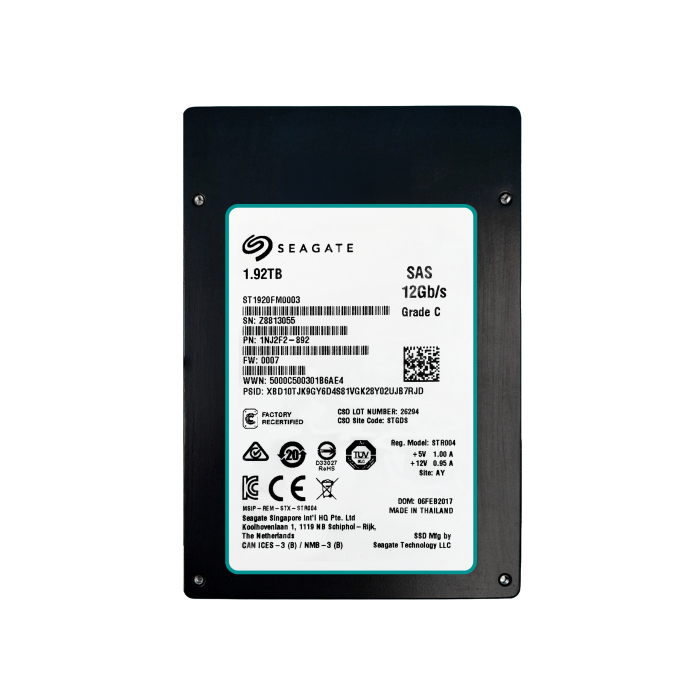 Dysk twardy Seagate 1.92TB SSD SAS 12G 2.5" eMLC MU 512e 1NJ2F2-892