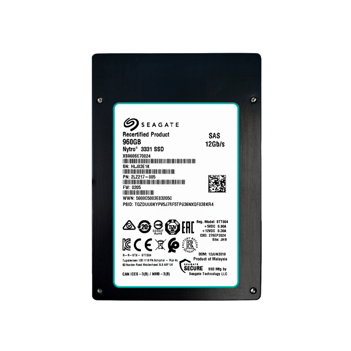 Dysk twardy Seagate 960GB SSD SAS 12G 2.5" 3D eTLC RI SED 512 2LZ217-005