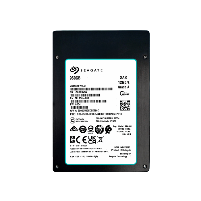 Dysk twardy Seagate 960GB SSD SAS 12G 2.5" TLC RI 512 3FL236-003