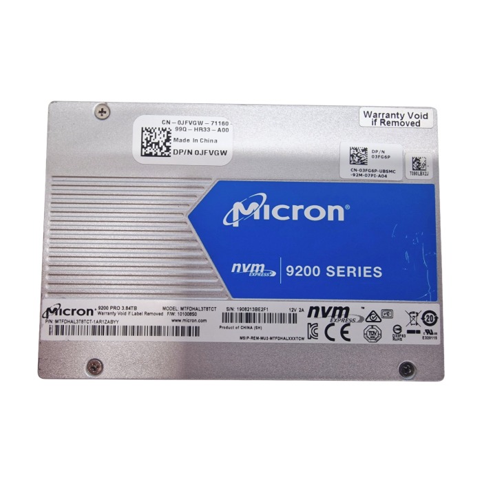 Hard drive Dell 3.84TB SSD NVMe PCIe 3.0x4 U.2 2.5" TLC MU 3FG6P