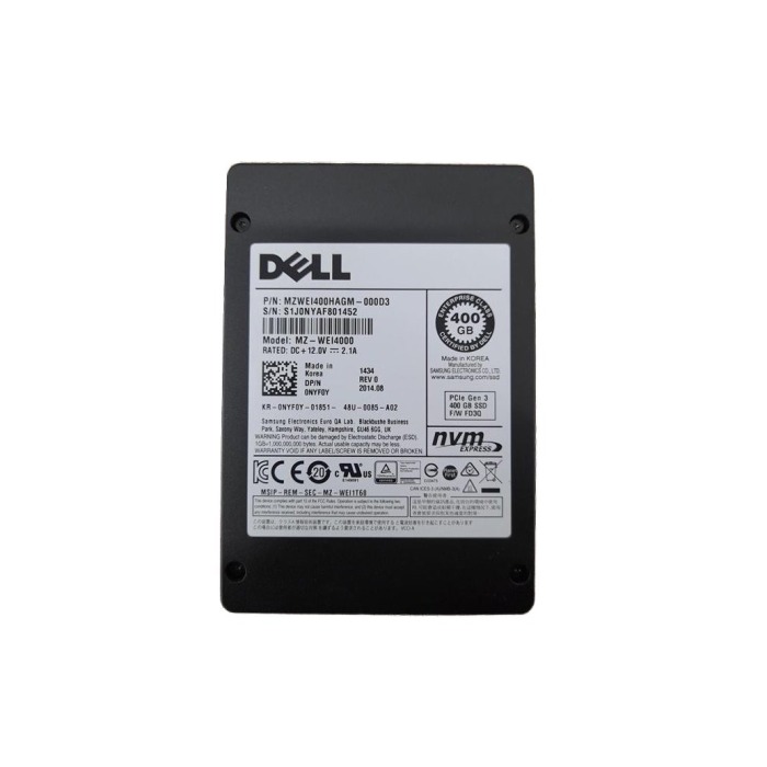Hard drive Dell 400GB SSD NVMe PCIe 3.0x4 U.2 2.5" MLC MU NYF0Y