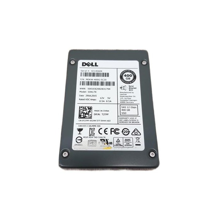 Hard drive Dell 400GB SSD SAS 12G 2.5" WI T2TPF