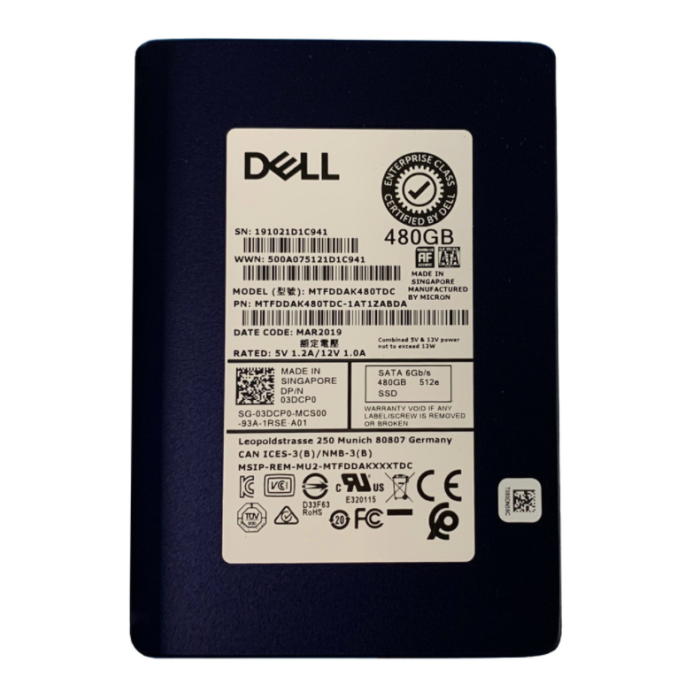 Hard drive Dell 480GB SSD SATA 6G 2.5" TLC RI 3DCP0
