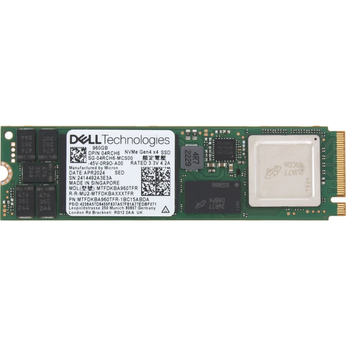 Hard drive Dell 960GB SSD NVMe PCIe 4.0x4 M.2 2280 TLC RI SED 4RCH6