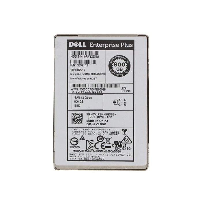 Hard drive Dell Compellent 800GB SSD SAS 12G 2.5" MLC MU V1R9K-CMP