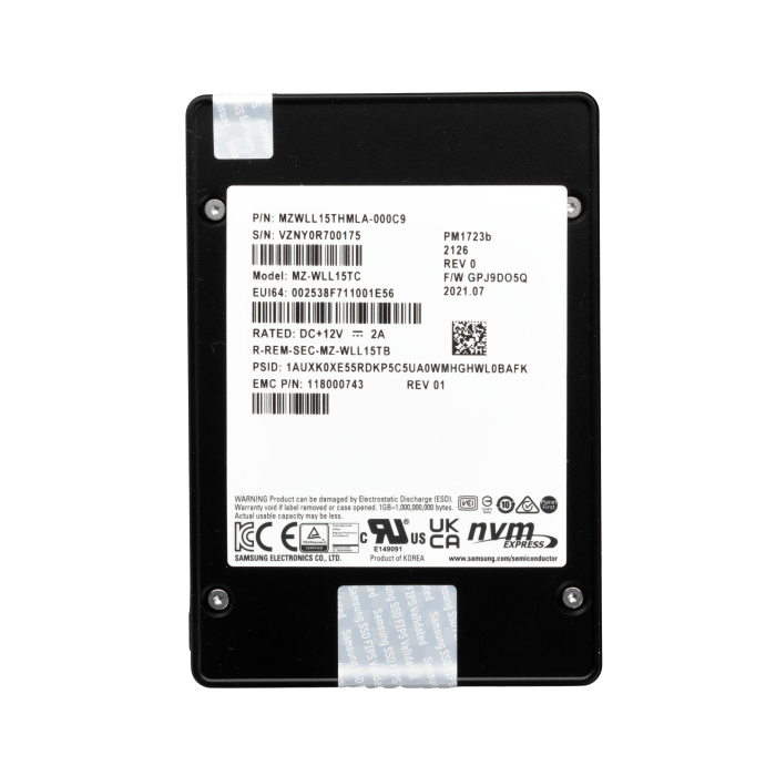 Hard drive EMC 15.36TB SSD NVMe PCIe 3.0x4 U.2 2.5" 118000743